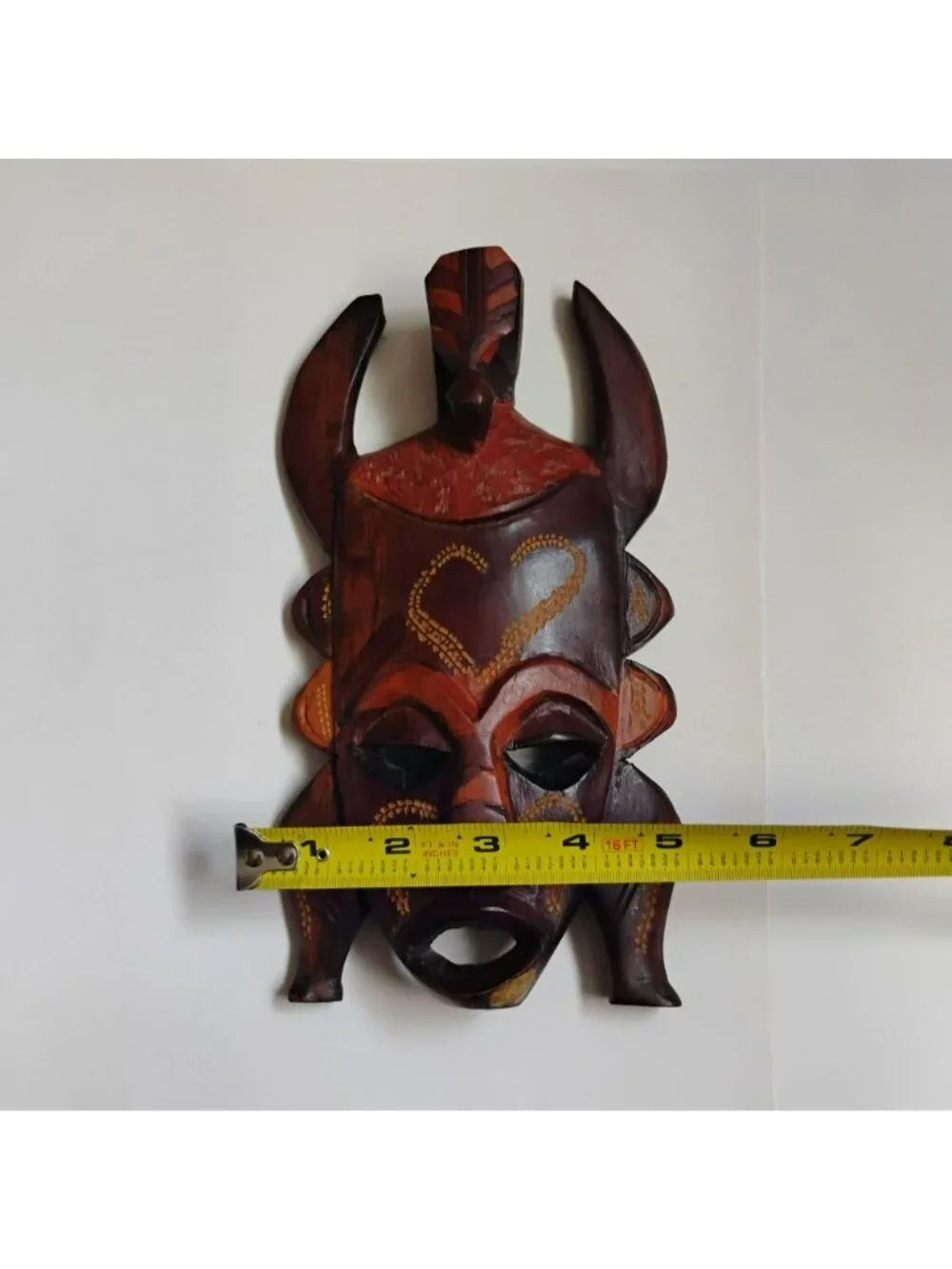 Vintage Kenyan Hand-Carved Wooden Tribal Mask, 9